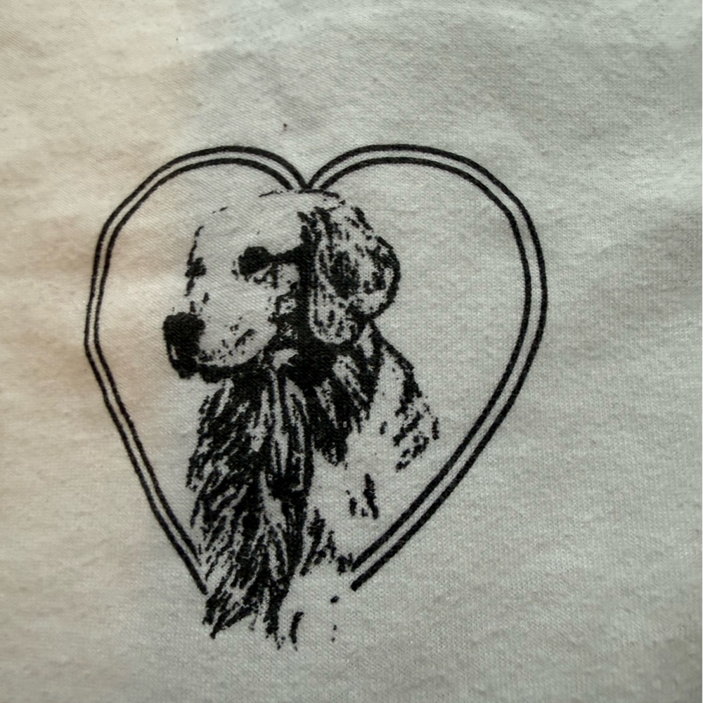 Golden Retriever Dog Women’s White Cotton Short Sleeve Tee - Picture 2 of 3